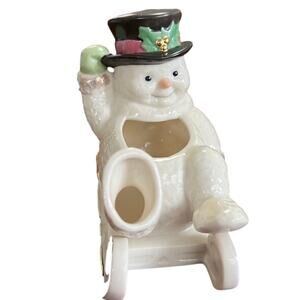 LENOX THE SNOWMAN CREAMER‎ & SUGAR FINE PORCELAIN SET